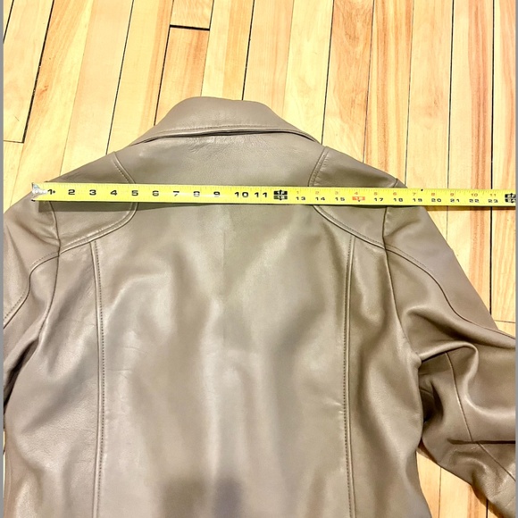 New Mens Bolongaro Trevor Olive Leather Moto Jacket L Sheep - Picture 7 of 9